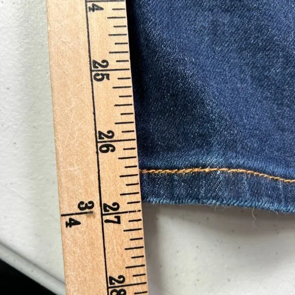 Levis Rib Cage Straight Ankle Jeans Womens 26 X 27 Button Fly Distressed Denim - Picture 13 of 13